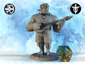 Firbolg Bard Miniature, Durn | Twin Goddess Miniatures | Tabletop RPG Miniature | Roleplaying 3D Printed Fantasy Mini - 3DPrintDen