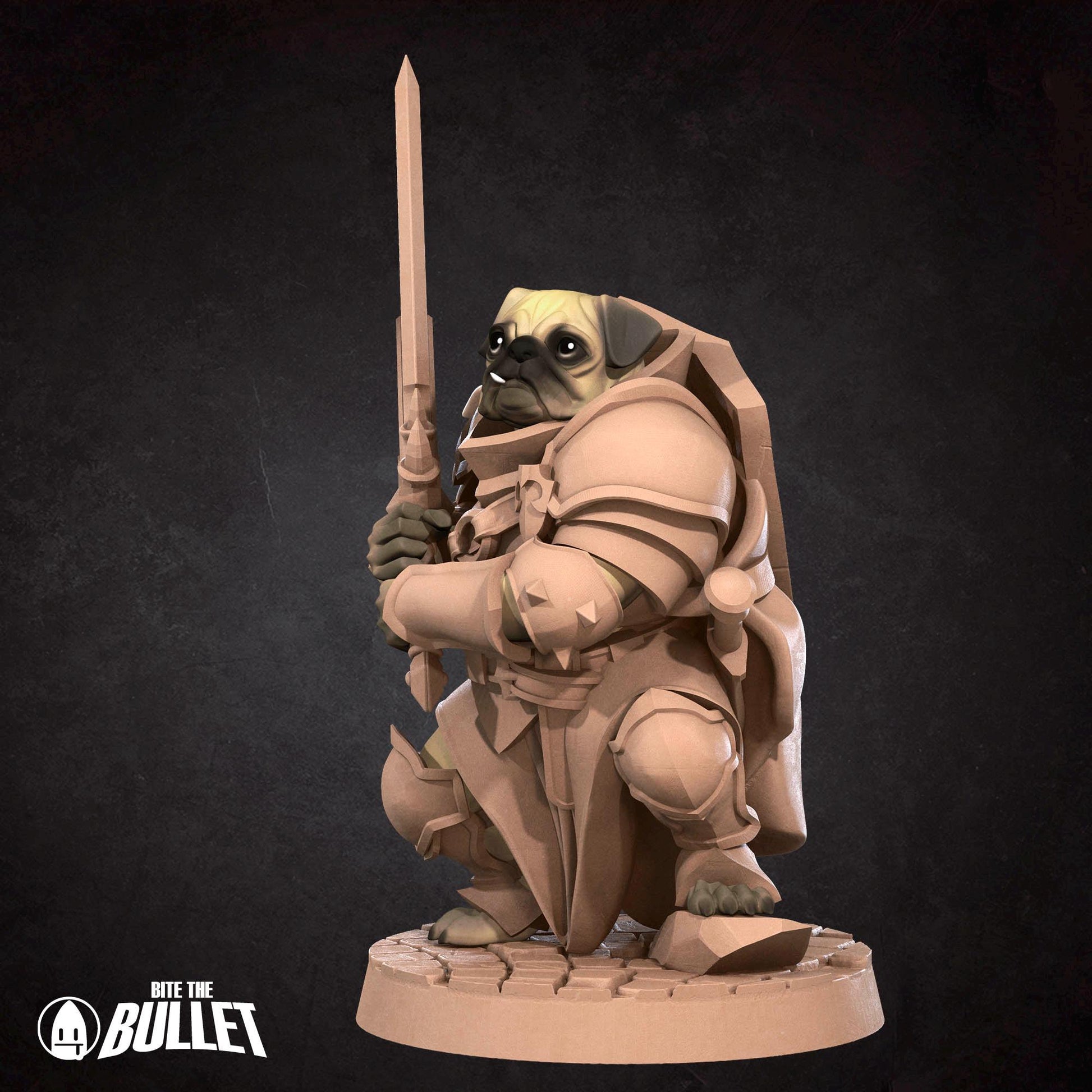 Dog Warrior Miniature | Tabletop RPG Miniature | Bite the Bullet | Roleplaying 3D Printed Fantasy Mini - 3DPrintDen