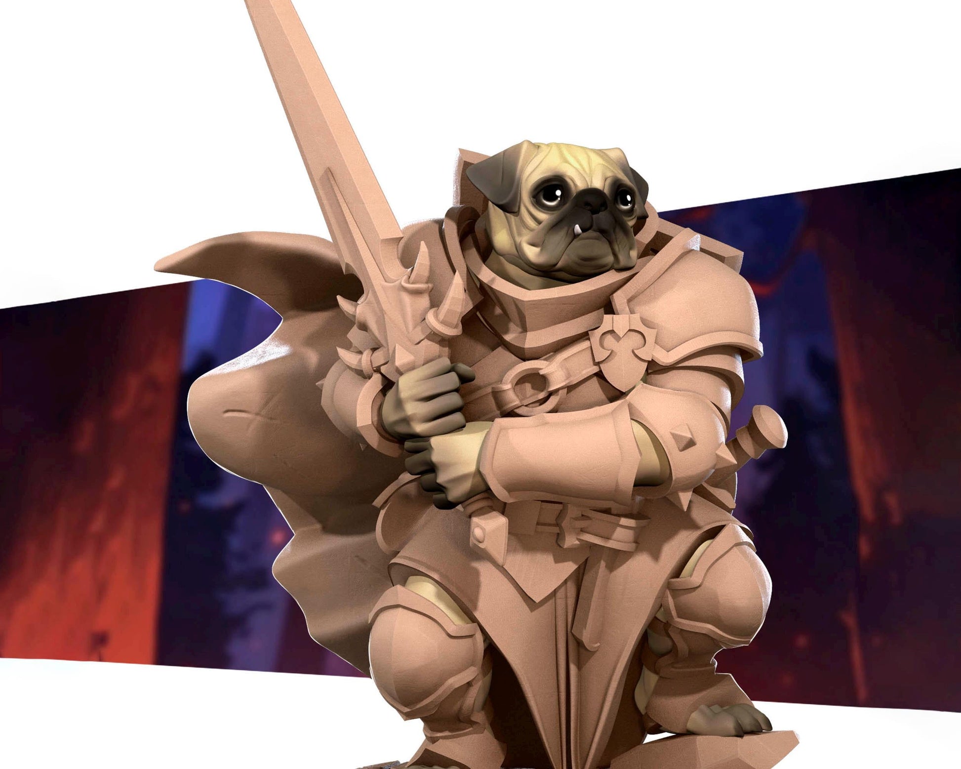 Dog Warrior Miniature | Tabletop RPG Miniature | Bite the Bullet | Roleplaying 3D Printed Fantasy Mini - 3DPrintDen