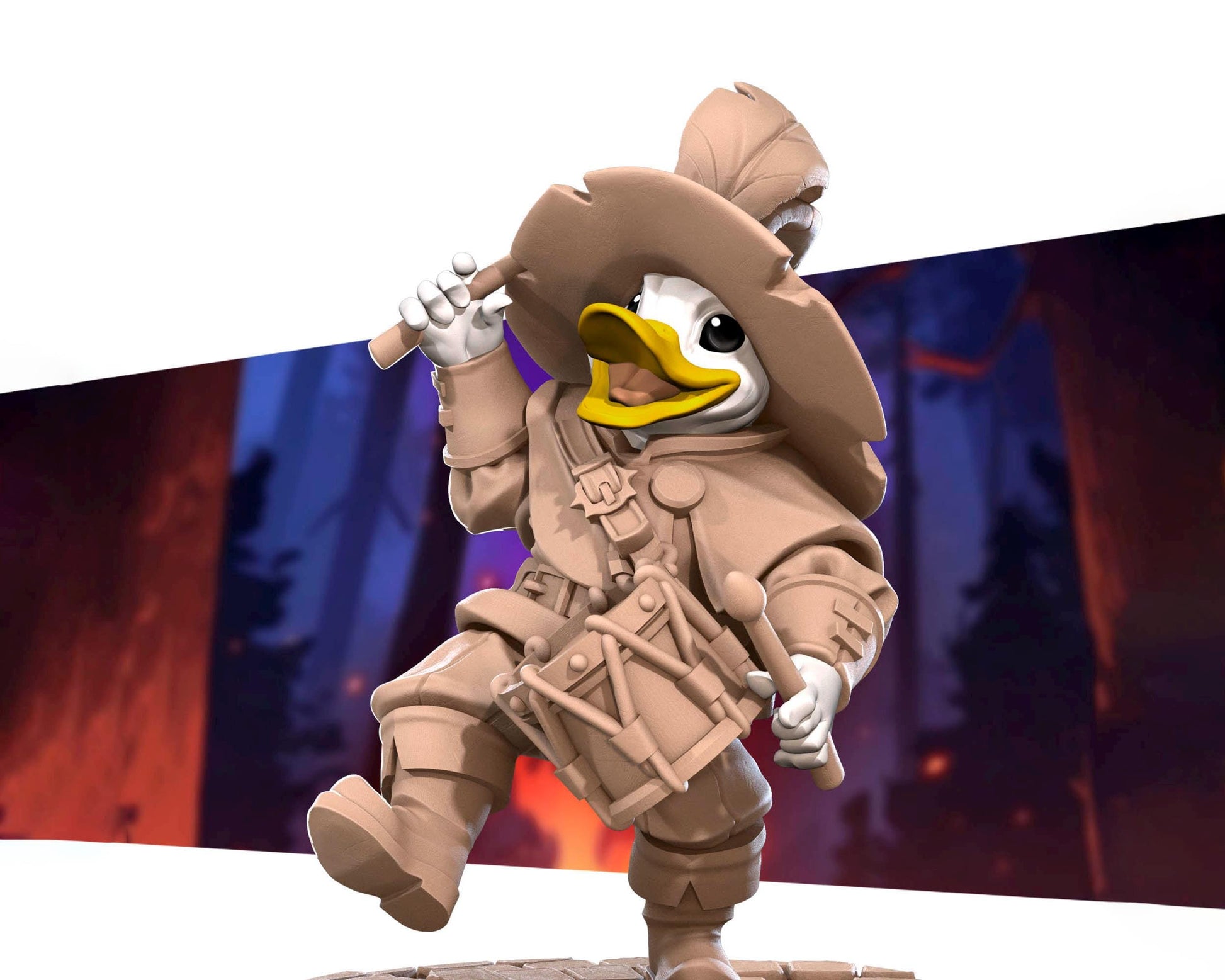 Duck Bard Miniature | Tabletop RPG Miniature | Bite the Bullet | Roleplaying 3D Printed Fantasy Mini - 3DPrintDen