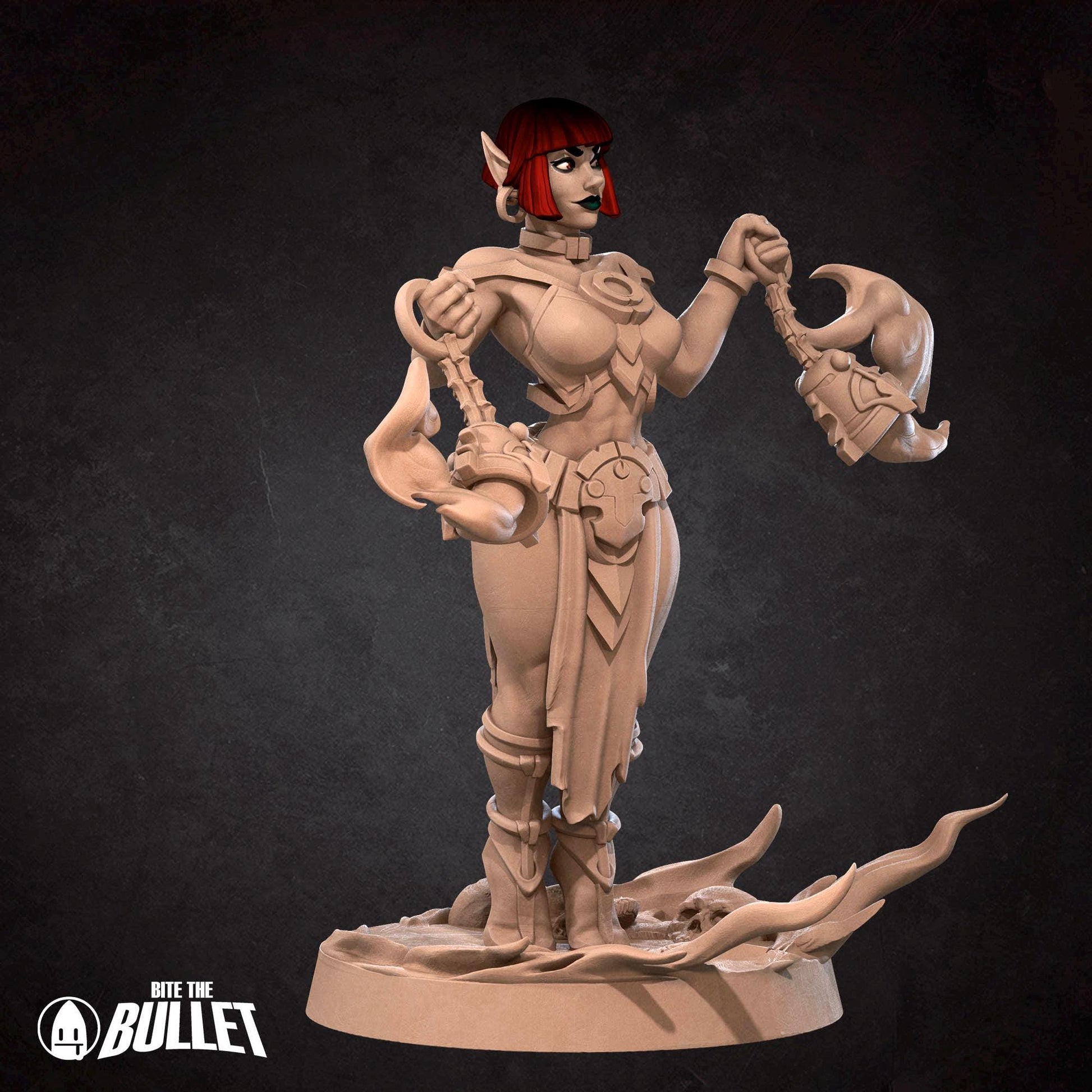 Female Fire Monk Miniature | Tabletop RPG Miniature | Bite the Bullet | Roleplaying 3D Printed Fantasy Mini - 3DPrintDen