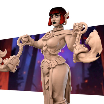 Female Fire Monk Miniature | Tabletop RPG Miniature | Bite the Bullet | Roleplaying 3D Printed Fantasy Mini - 3DPrintDen