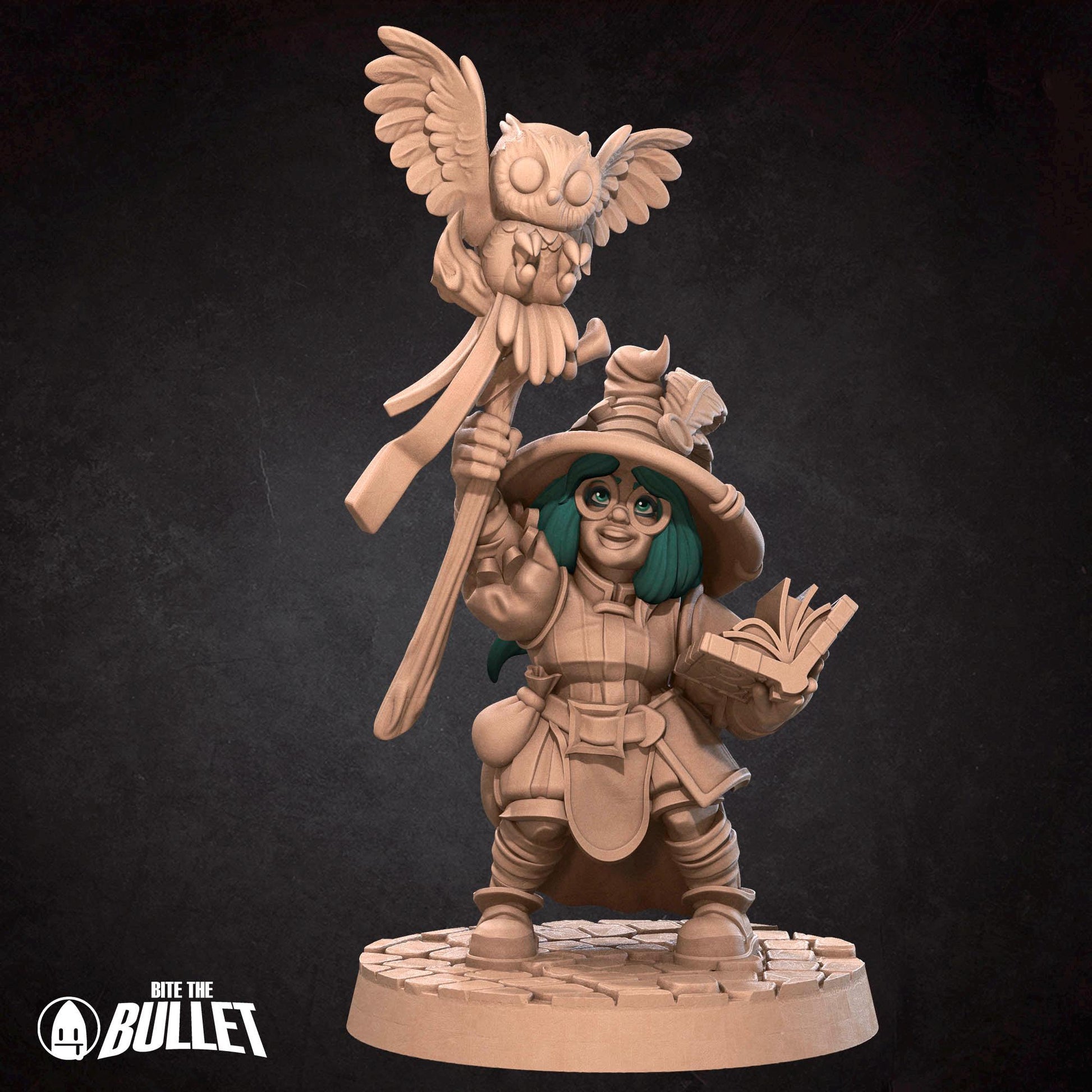 Female Gnome Wizard Miniature | Tabletop RPG Miniature | Bite the Bullet | Roleplaying 3D Printed Fantasy Mini - 3DPrintDen