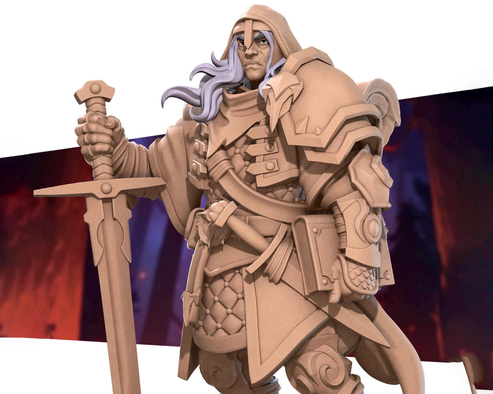 Paladin Miniature | Tabletop RPG Miniature | Bite the Bullet | Roleplaying 3D Printed Fantasy Mini - 3DPrintDen