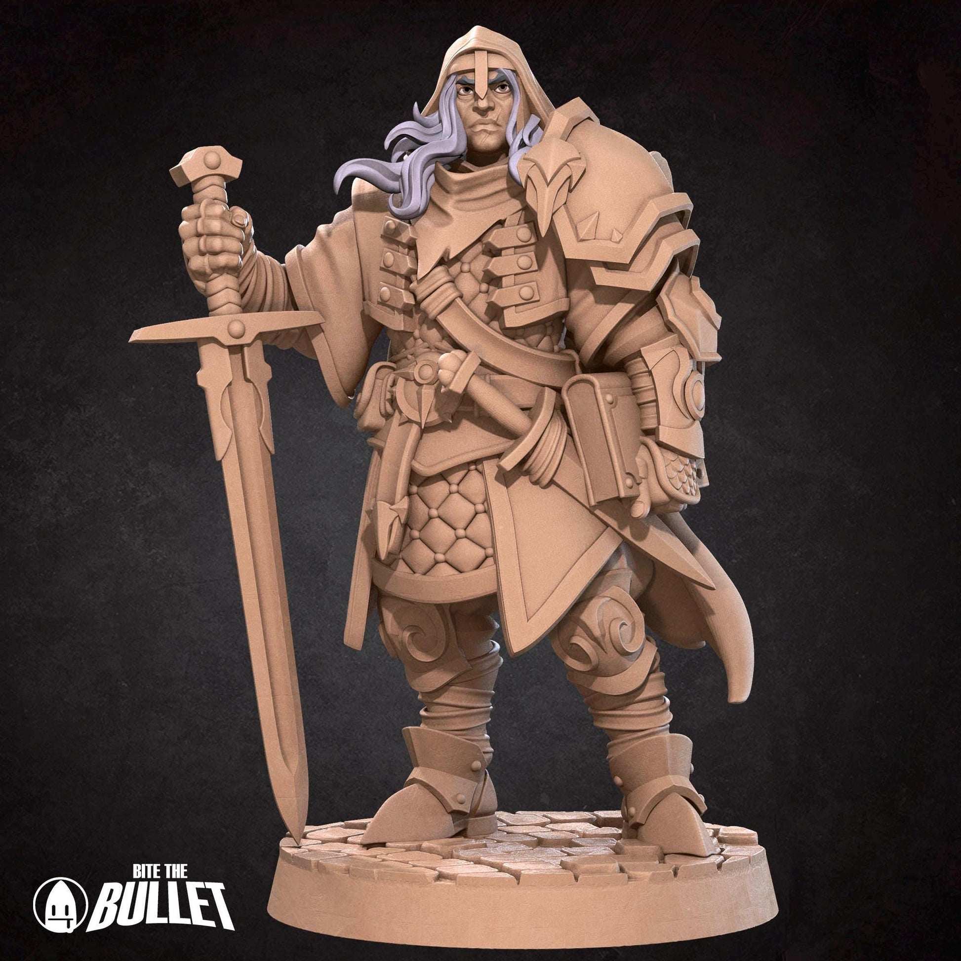 Paladin Miniature | Tabletop RPG Miniature | Bite the Bullet | Roleplaying 3D Printed Fantasy Mini - 3DPrintDen