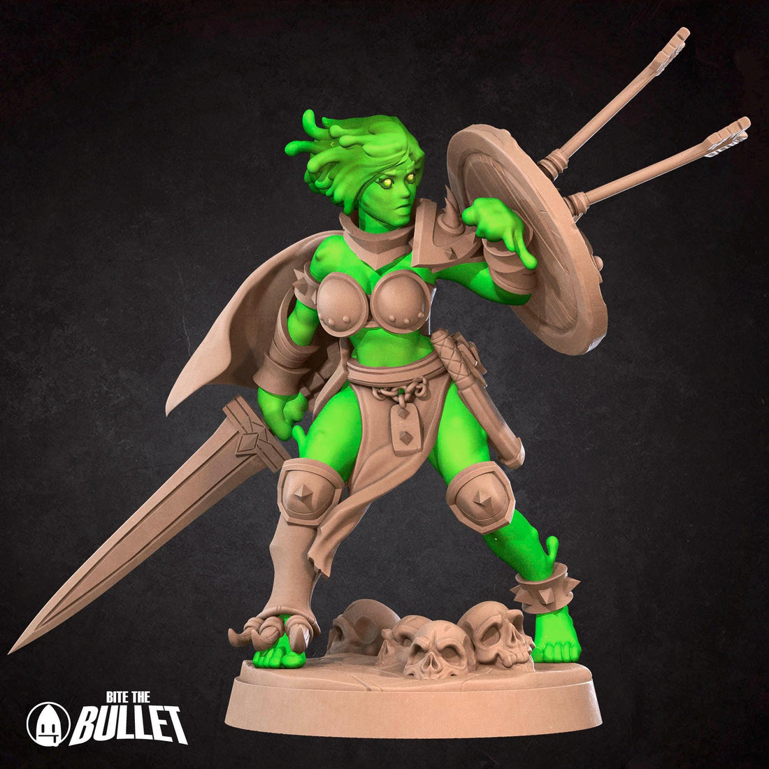 Female Plasmoid Warrior Miniature | Tabletop RPG Miniature | Bite the Bullet | Roleplaying 3D Printed Fantasy Mini - 3DPrintDen
