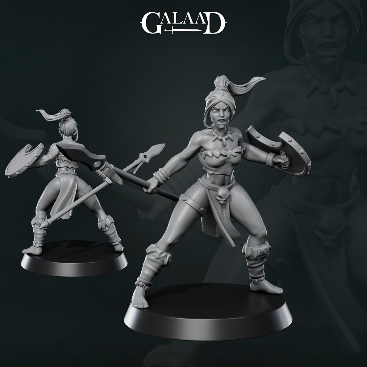 Amazon Miniature | Tabletop RPG Miniature | Galaad Miniatures | Roleplaying 3D Printed Fantasy Mini - 3DPrintDen