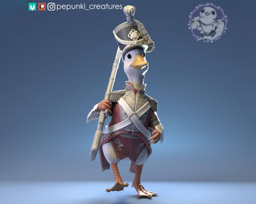 Duck Soldier Miniature | Tabletop RPG Miniature | Pepunki Creatures | Roleplaying 3D Printed Fantasy Mini - 3DPrintDen
