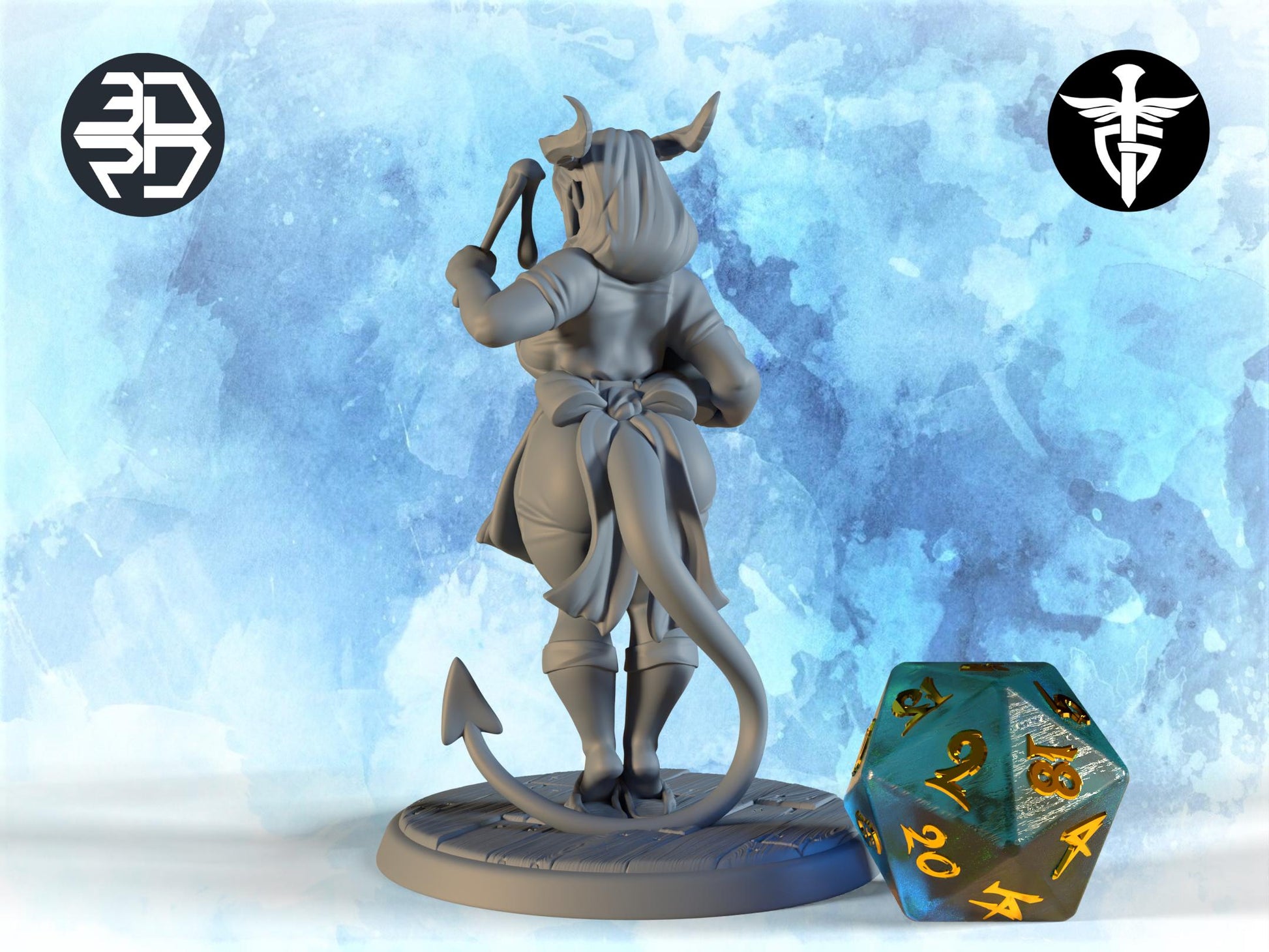 Succubus Mom Miniature | Twin Goddess Miniatures | Tabletop RPG Miniature | Roleplaying 3D Printed Fantasy Mini - 3DPrintDen