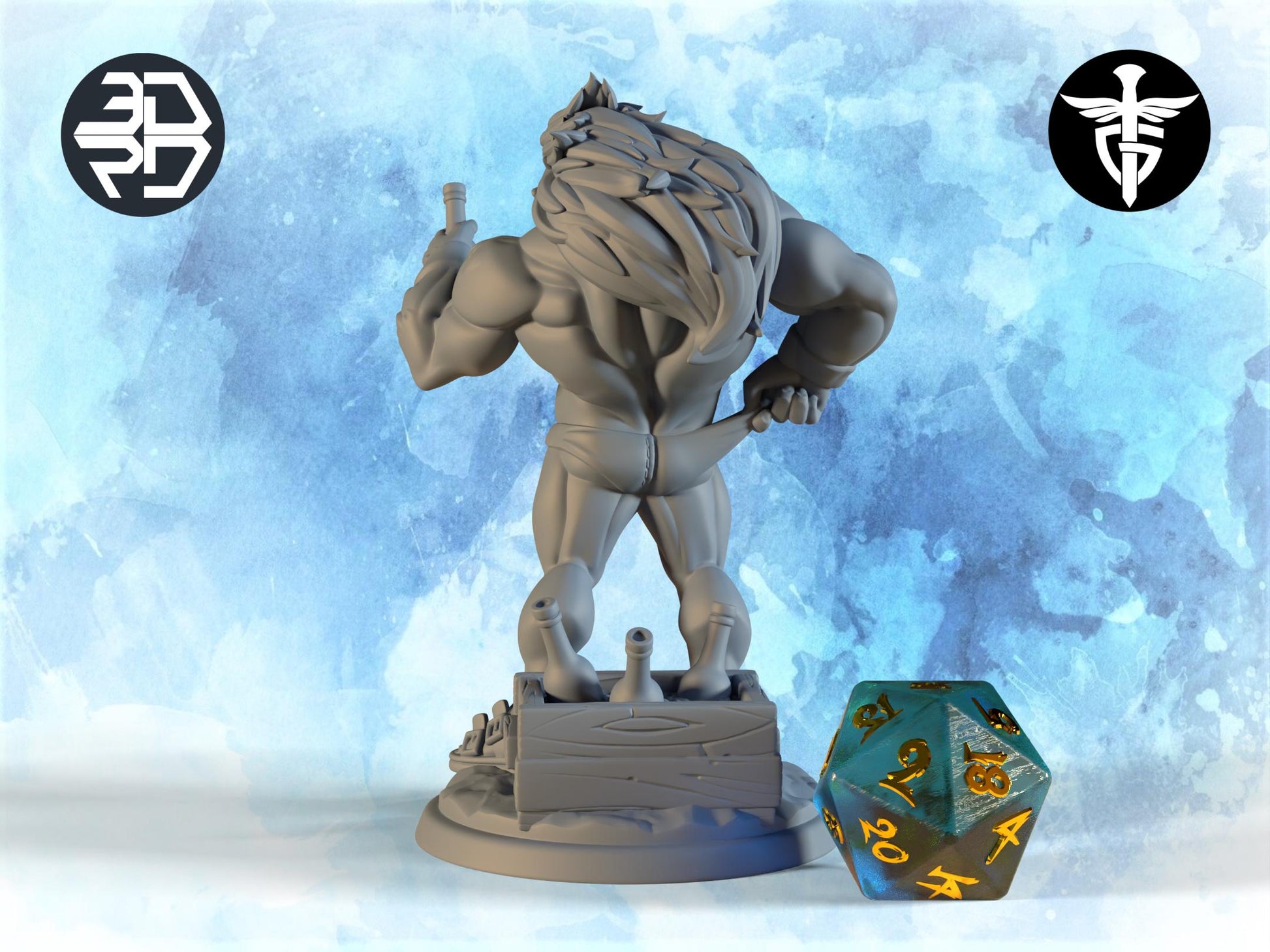Furbolg Beachgoer Miniature | Twin Goddess Miniatures | Tabletop RPG Miniature | Roleplaying 3D Printed Fantasy Mini - 3DPrintDen