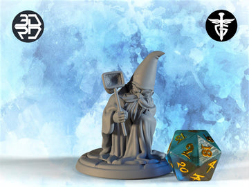 Tiny Mall Wizard Miniature | Twin Goddess Miniatures | Tabletop RPG Miniature | Roleplaying 3D Printed Fantasy Mini - 3DPrintDen