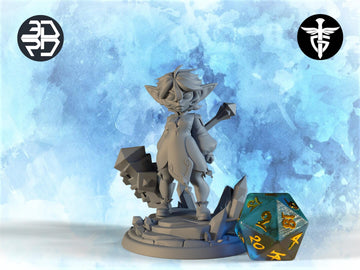 Female Goblin Hammerscout Miniature, Pommel | Twin Goddess Miniatures | Tabletop RPG Miniature | Roleplaying 3D Printed Fantasy Mini - 3DPrintDen