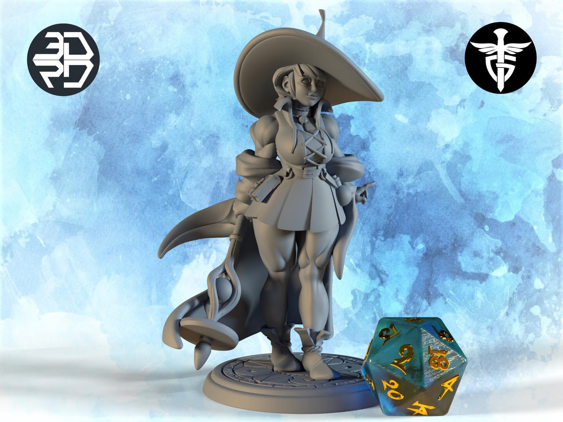 Witch Miniature, Schmegegge | Twin Goddess Miniatures | Tabletop RPG Miniature | Roleplaying 3D Printed Fantasy Mini - 3DPrintDen