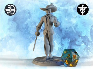 Warforged Swashbuckler Miniature | Twin Goddess Miniatures | Tabletop RPG Miniature | Roleplaying 3D Printed Fantasy Mini - 3DPrintDen