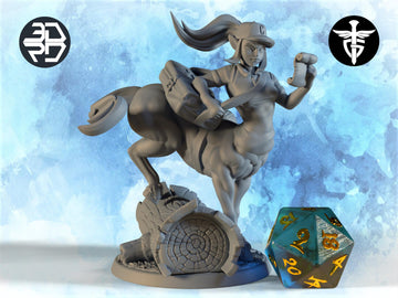 Female Centaur Messenger Miniature, Dordesh | Twin Goddess Miniatures | Tabletop RPG Miniature | Roleplaying 3D Printed Fantasy Mini - 3DPrintDen
