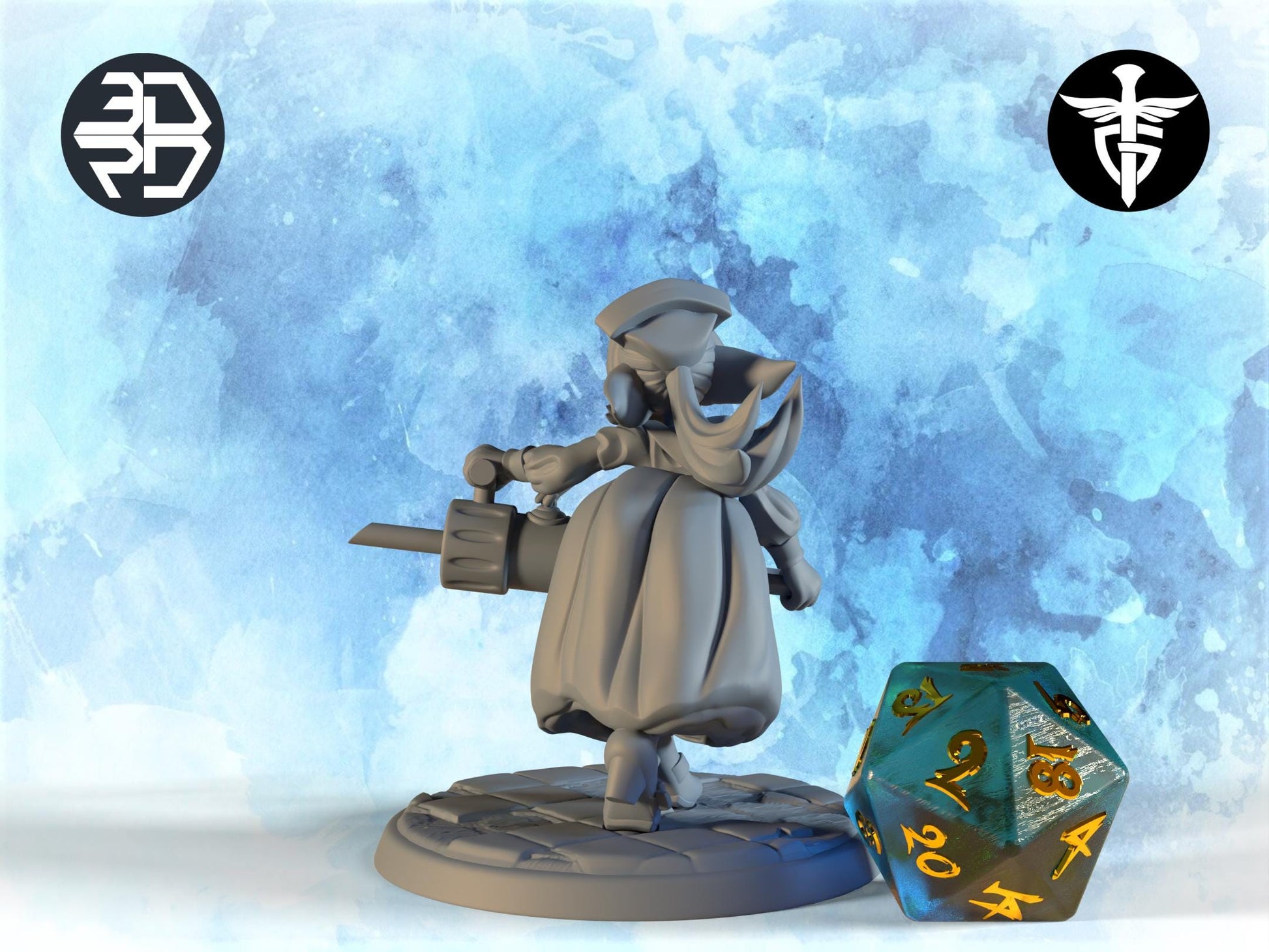 Goblin Nurse Miniature, Needles | Twin Goddess Miniatures | Tabletop RPG Miniature | Roleplaying 3D Printed Fantasy Mini - 3DPrintDen