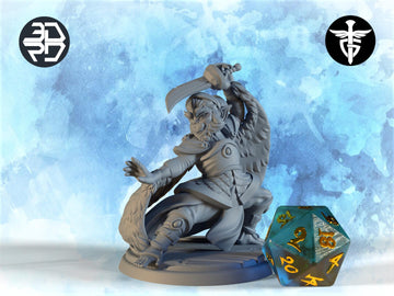 Monkey Fighter Miniature, Hadozee | Twin Goddess Miniatures | Tabletop RPG Miniature | Roleplaying 3D Printed Fantasy Mini - 3DPrintDen