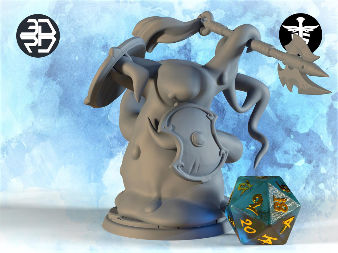 Plasmoid Fighter Miniature | Twin Goddess Miniatures | Tabletop RPG Miniature | Roleplaying 3D Printed Fantasy Mini - 3DPrintDen