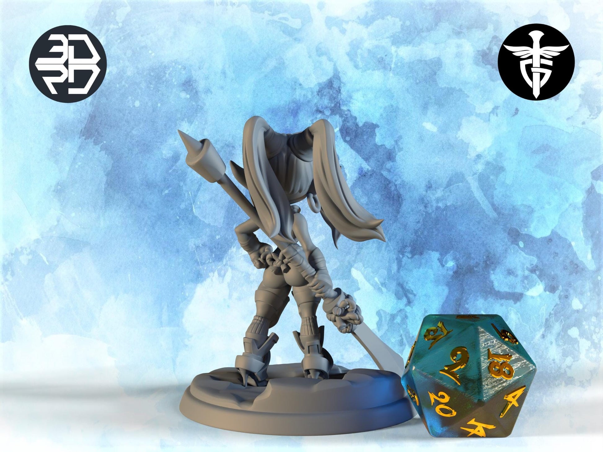 Doxy Orc Miniature | Twin Goddess Miniatures | Tabletop RPG Miniature | Roleplaying 3D Printed Fantasy Mini - 3DPrintDen