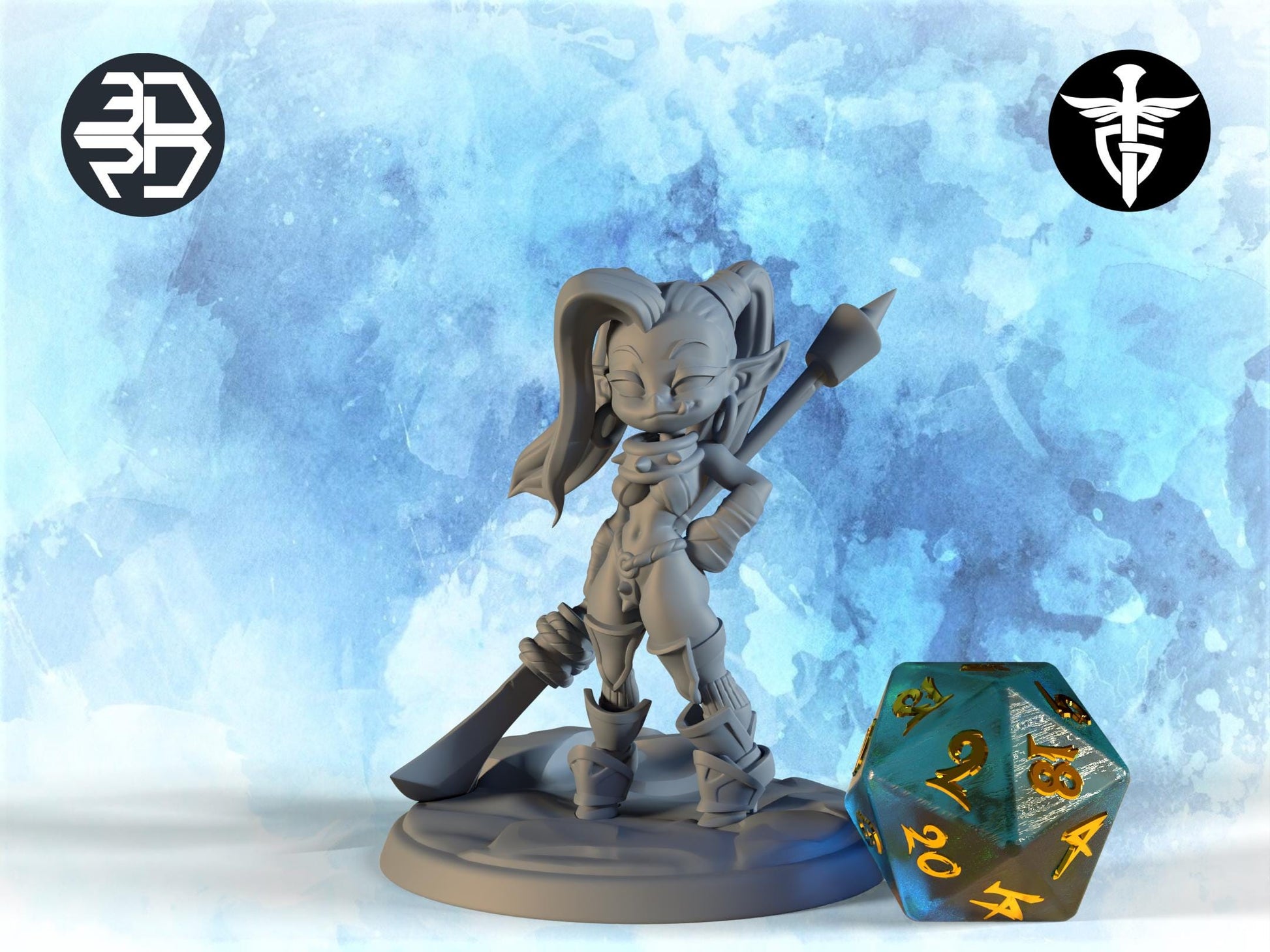 Doxy Orc Miniature | Twin Goddess Miniatures | Tabletop RPG Miniature | Roleplaying 3D Printed Fantasy Mini - 3DPrintDen