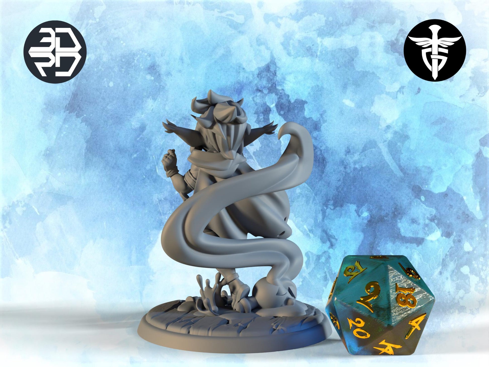 Female Goblin Alchemist Miniature, Goldie | Twin Goddess Miniatures | Tabletop RPG Miniature | Roleplaying 3D Printed Fantasy Mini - 3DPrintDen