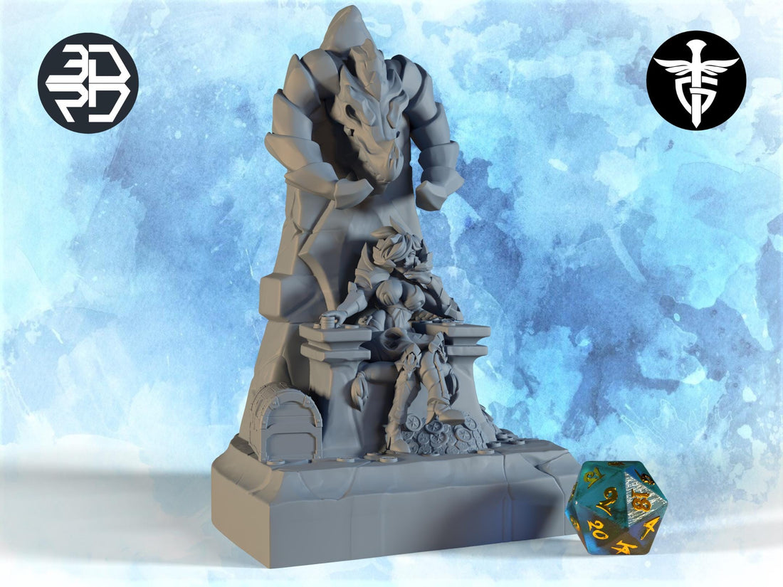 Dragon Lady Miniature | Twin Goddess Miniatures | Tabletop RPG Miniature | Roleplaying 3D Printed Fantasy Mini - 3DPrintDen