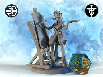 Satyr Artist Miniature | Twin Goddess Miniatures | Tabletop RPG Miniature | Roleplaying 3D Printed Fantasy Mini - 3DPrintDen