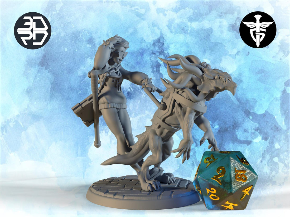 Blind Warlock Miniature, Kelsey | Twin Goddess Miniatures | Tabletop RPG Miniature | Roleplaying 3D Printed Fantasy Mini - 3DPrintDen