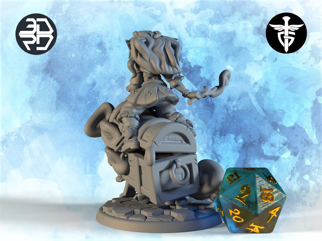 Female Goblin Wizard Miniature | Twin Goddess Miniatures | Tabletop RPG Miniature | Roleplaying 3D Printed Fantasy Mini - 3DPrintDen