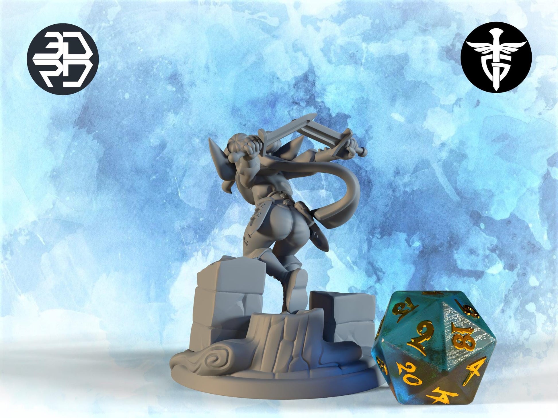 Female Goblin Rogue Miniature, Amanita | Twin Goddess Miniatures | Tabletop RPG Miniature | Roleplaying 3D Printed Fantasy Mini - 3DPrintDen