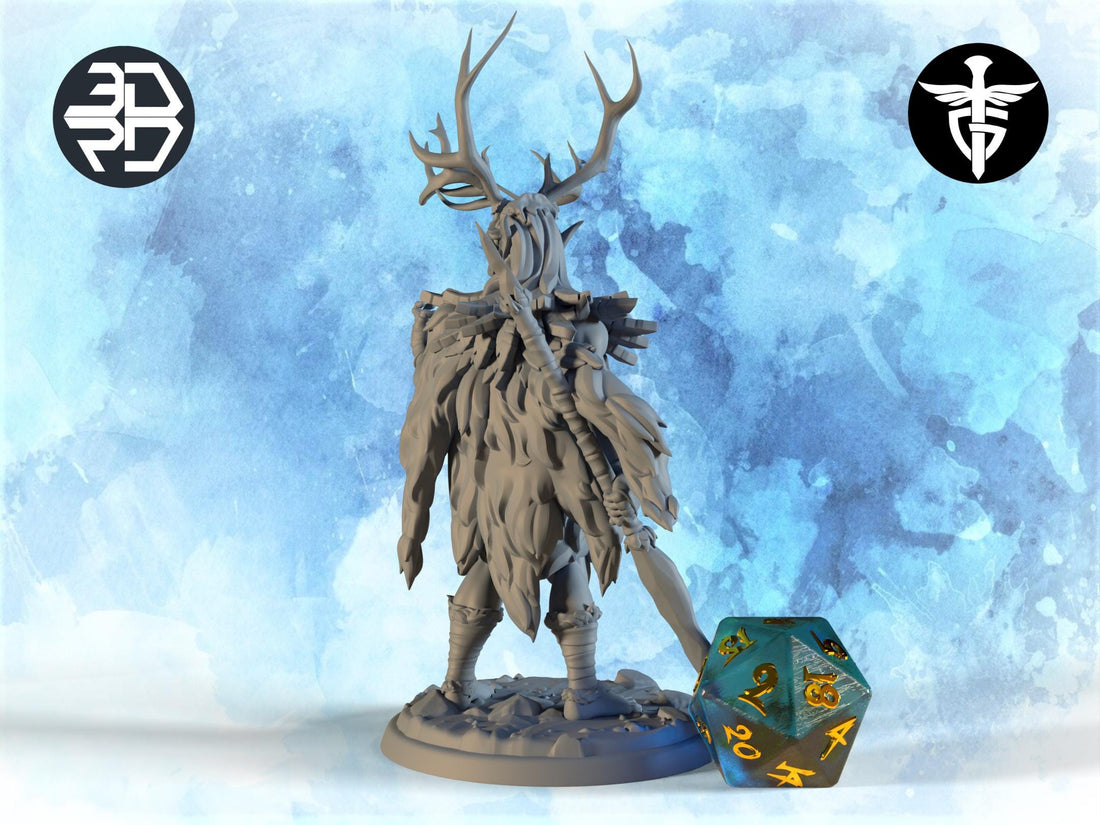 Ancient Druid Miniature, Fara-Isil | Twin Goddess Miniatures | Tabletop RPG Miniature | Roleplaying 3D Printed Fantasy Mini - 3DPrintDen
