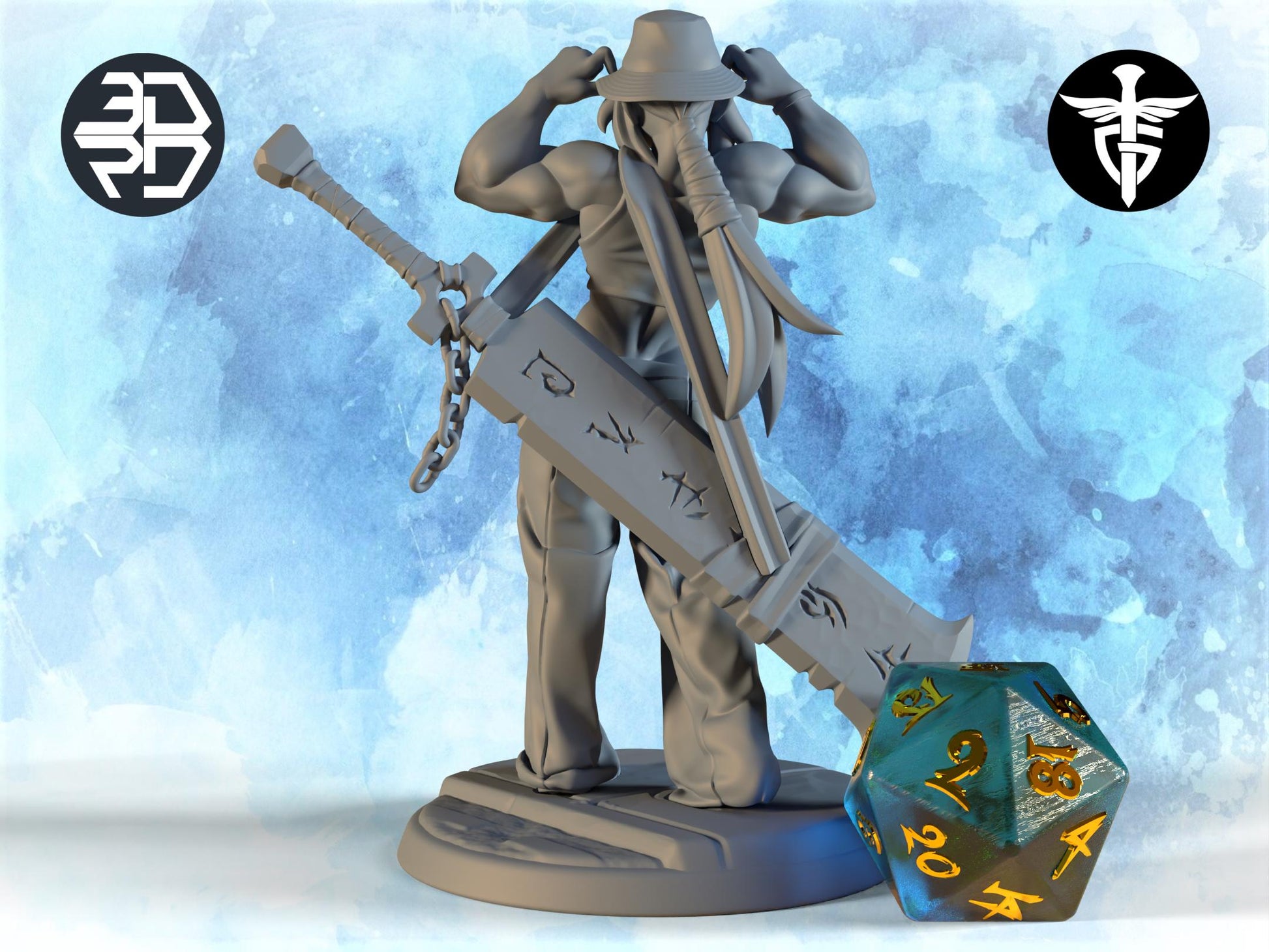 Female Goliath Breakdancer Miniature, Kit | Twin Goddess Miniatures | Tabletop RPG Miniature | Roleplaying 3D Printed Fantasy Mini - 3DPrintDen