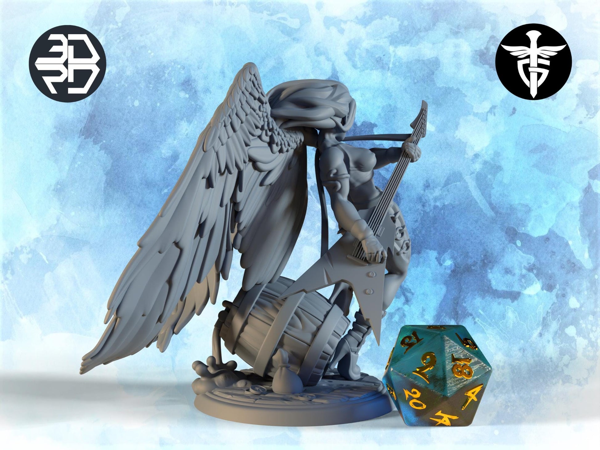Aasimar Paladin | Twin Goddess Miniatures | Tabletop RPG Miniature | Roleplaying 3D Printed Fantasy Mini - 3DPrintDen