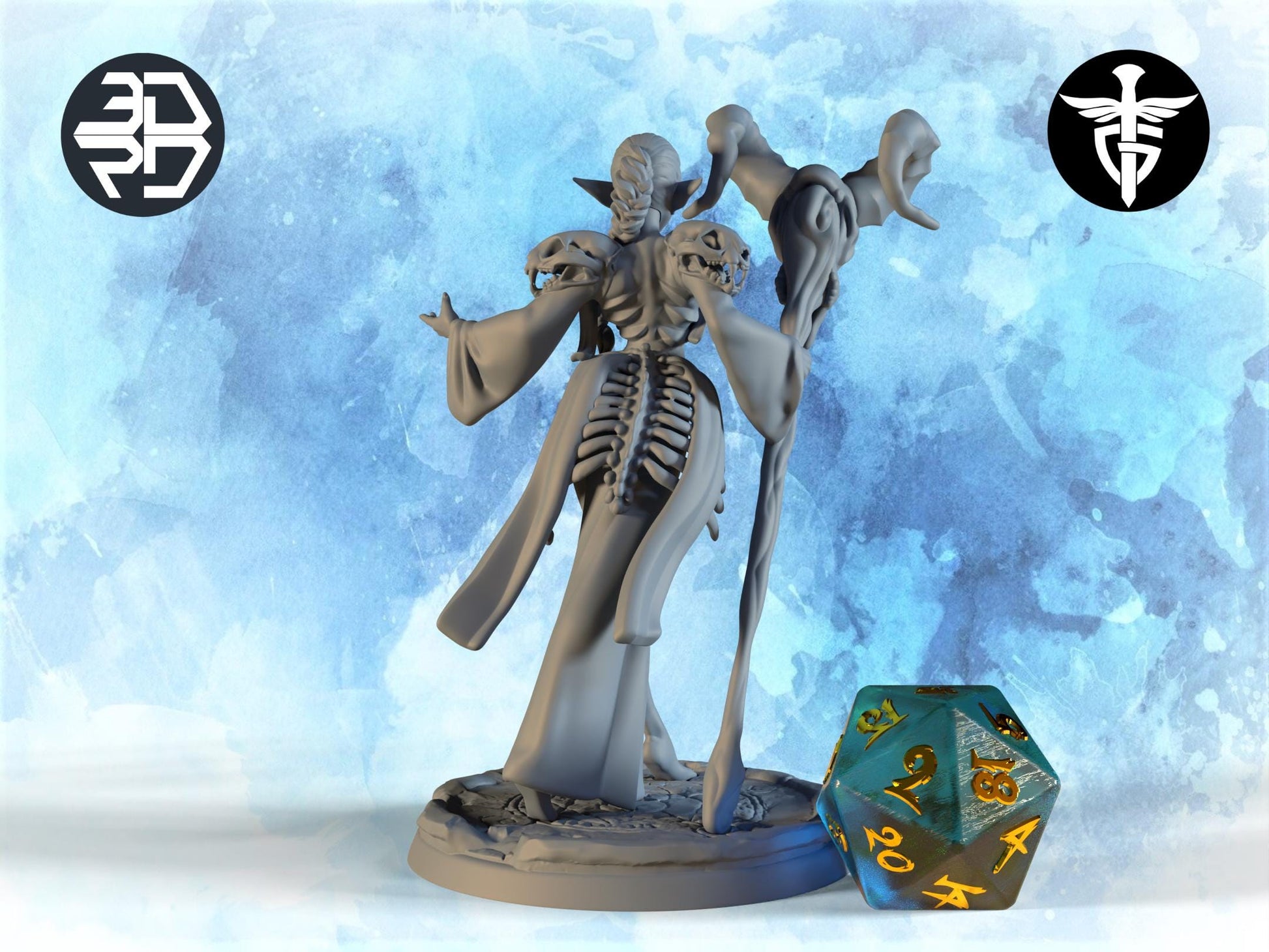 Elf Druid Miniature | Twin Goddess Miniatures | Tabletop RPG Miniature | Roleplaying 3D Printed Fantasy Mini - 3DPrintDen