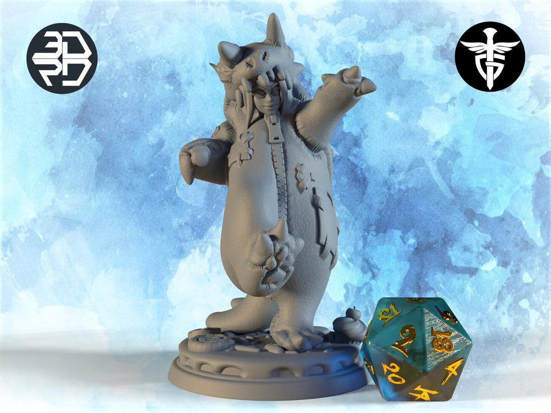 Monster Costume Miniature | Twin Goddess Miniatures | Tabletop RPG Miniature | Roleplaying 3D Printed Fantasy Mini - 3DPrintDen