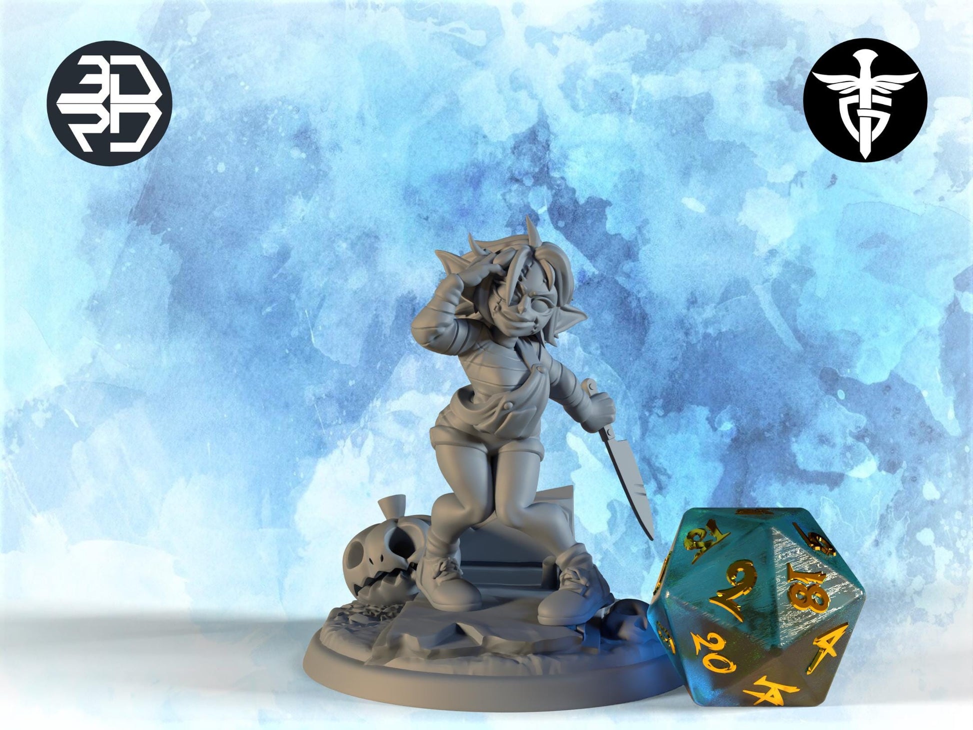Female Goblin Mummy Miniature | Twin Goddess Miniatures | Tabletop RPG Miniature | Roleplaying 3D Printed Fantasy Mini - 3DPrintDen