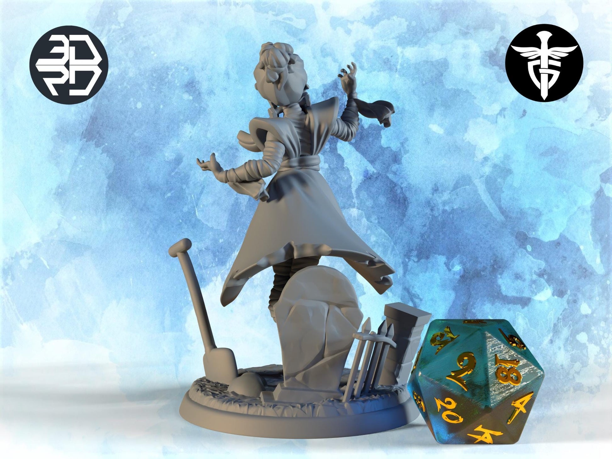 Mummy Bride Miniature | Twin Goddess Miniatures | Tabletop RPG Miniature | Roleplaying 3D Printed Fantasy Mini - 3DPrintDen