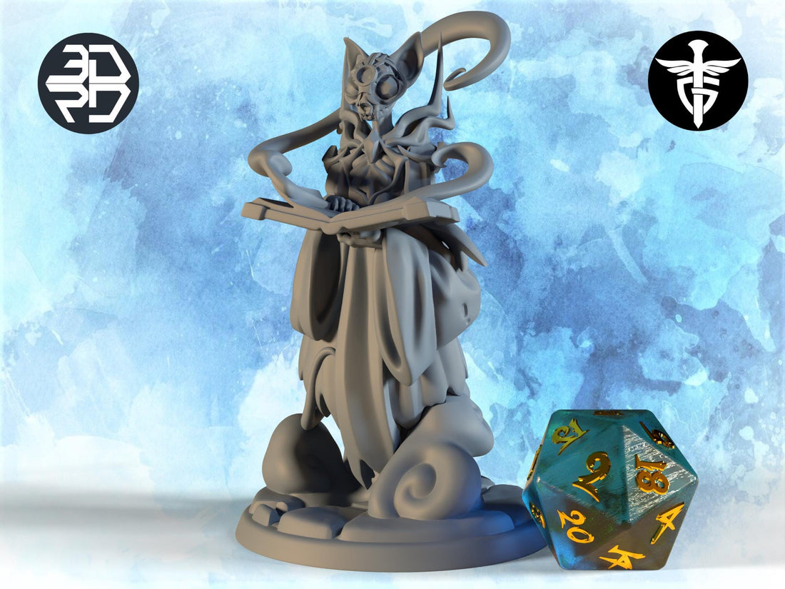 Cat Lich Miniature | Twin Goddess Miniatures | Tabletop RPG Miniature | Roleplaying 3D Printed Fantasy Mini - 3DPrintDen