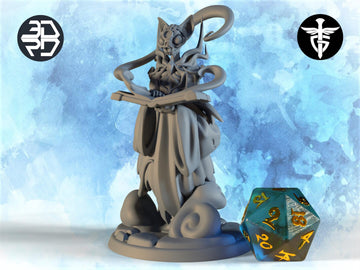 Cat Lich Miniature | Twin Goddess Miniatures | Tabletop RPG Miniature | Roleplaying 3D Printed Fantasy Mini - 3DPrintDen