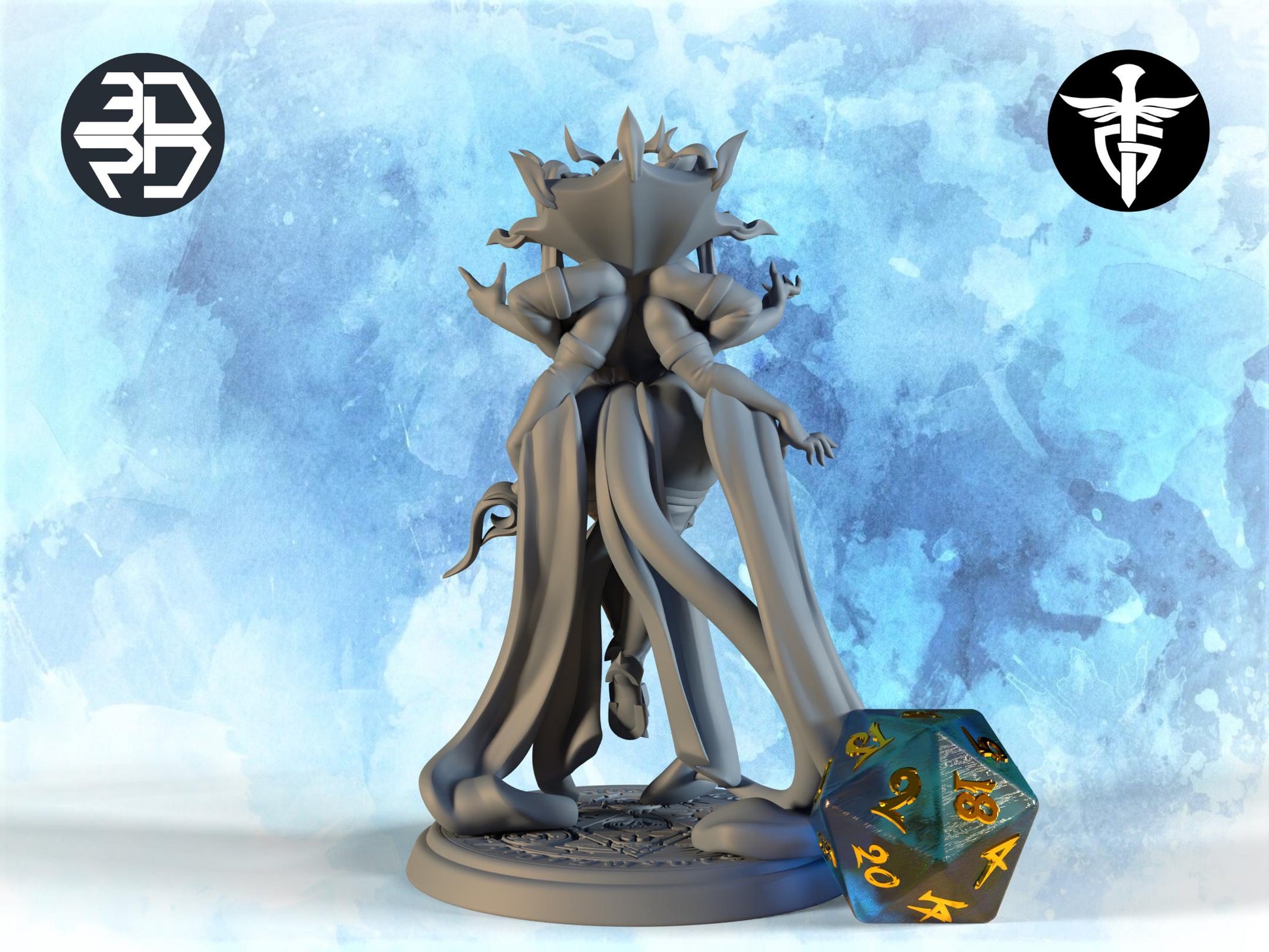 Succubus Miniature | Twin Goddess Miniatures | Tabletop RPG Miniature | Roleplaying 3D Printed Fantasy Mini - 3DPrintDen
