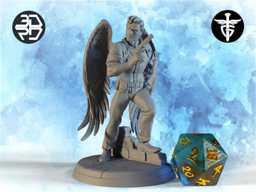 Aasimar Detective Miniature | Twin Goddess Miniatures | Tabletop RPG Miniature | Roleplaying 3D Printed Fantasy Mini - 3DPrintDen