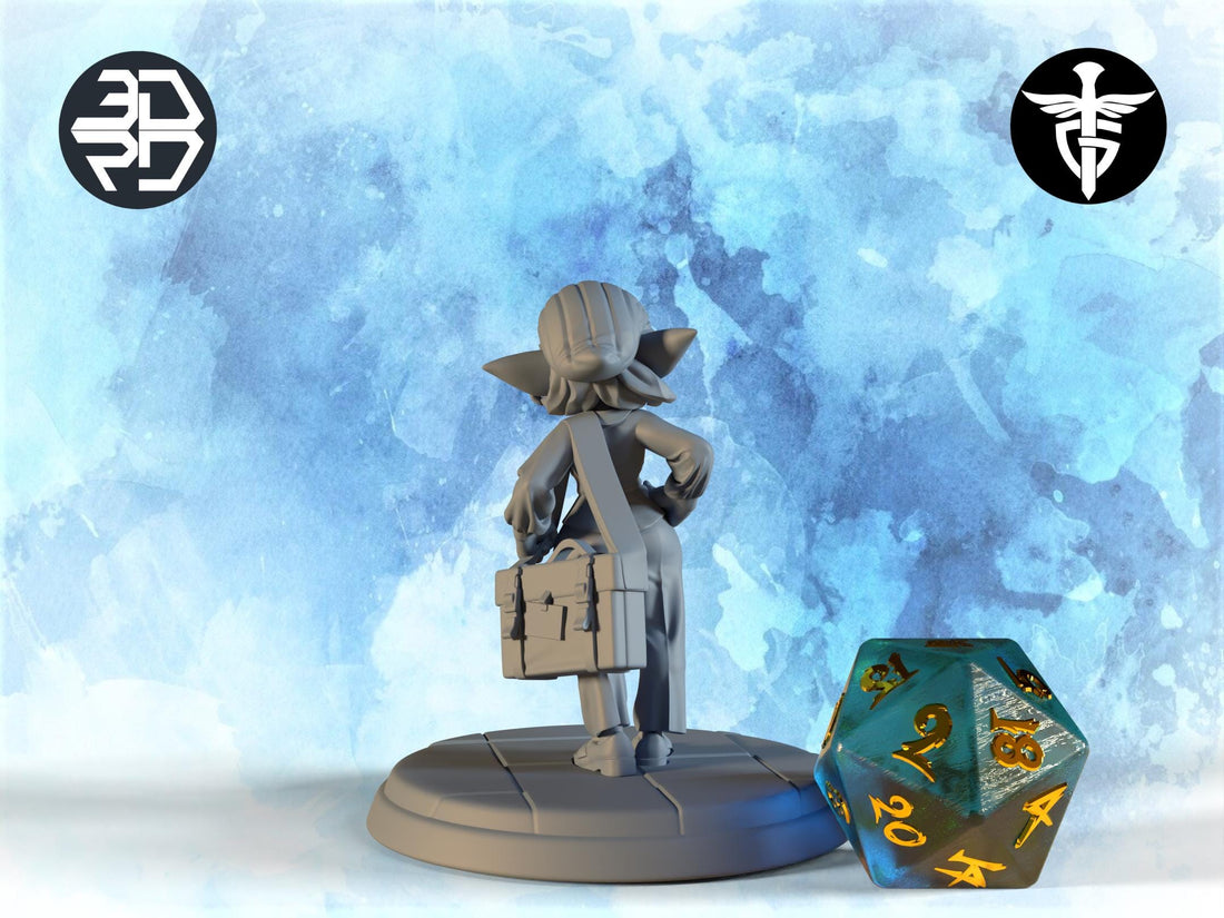 Female Goblin Hacker Miniature | Twin Goddess Miniatures | Tabletop RPG Miniature | Roleplaying 3D Printed Fantasy Mini - 3DPrintDen