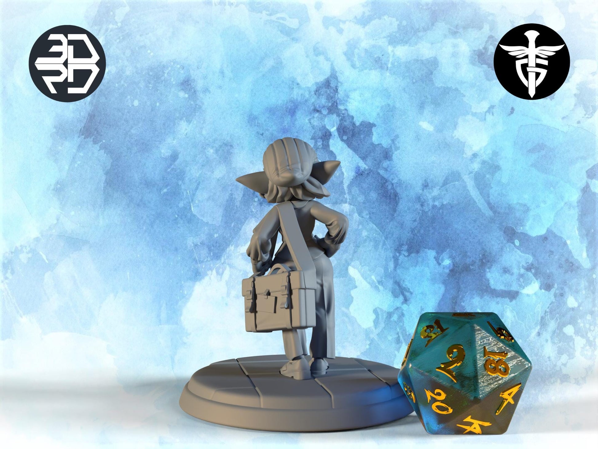 Female Goblin Hacker Miniature | Twin Goddess Miniatures | Tabletop RPG Miniature | Roleplaying 3D Printed Fantasy Mini - 3DPrintDen