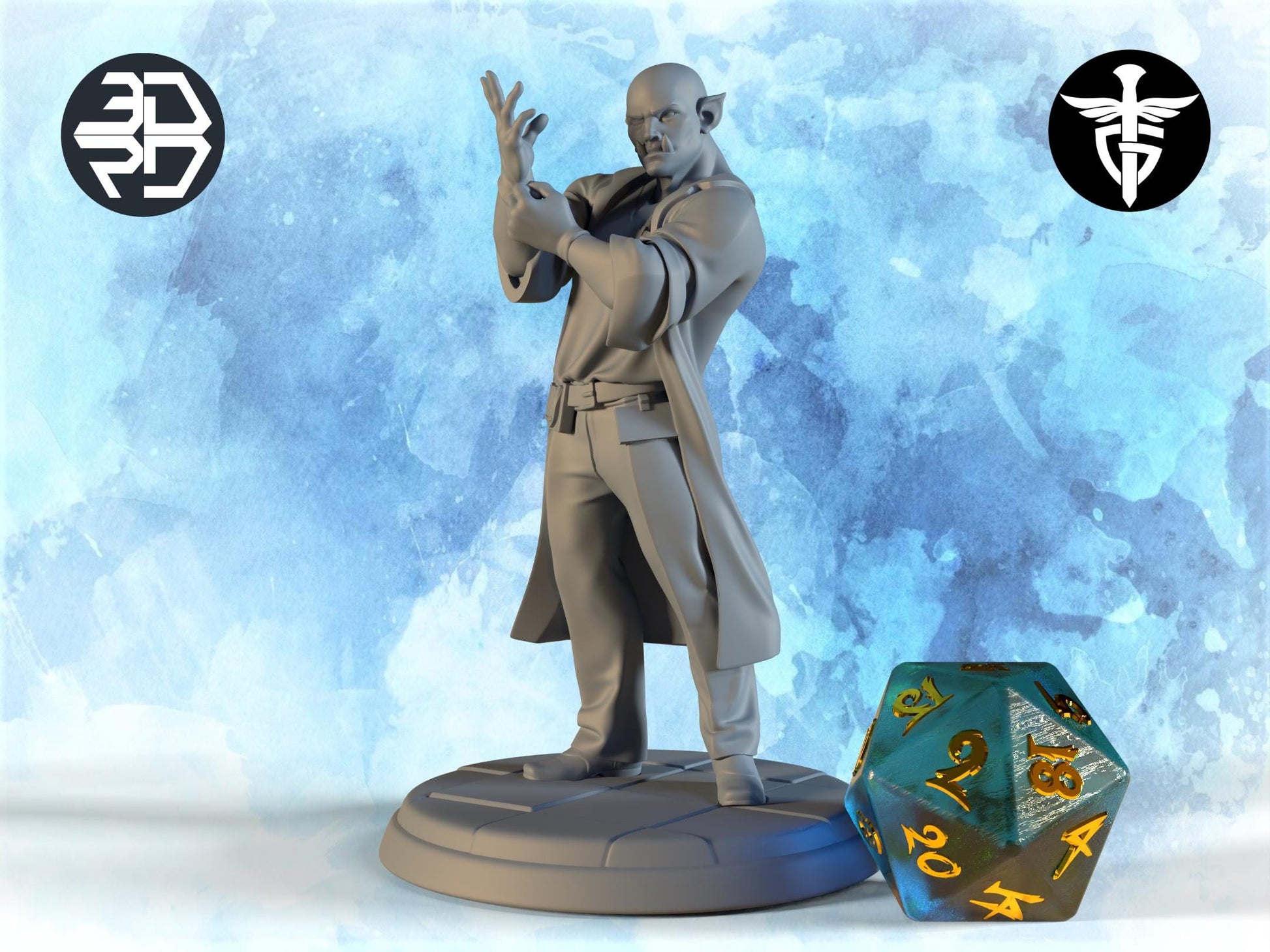 Orc Coroner Miniature | Twin Goddess Miniatures | Tabletop RPG Miniature | Roleplaying 3D Printed Fantasy Mini - 3DPrintDen