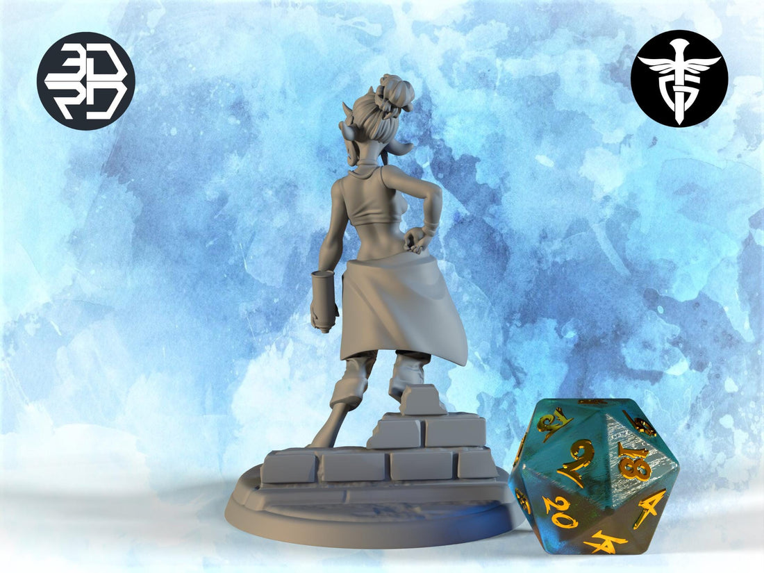 Female Satyr Informant Miniature | Twin Goddess Miniatures | Tabletop RPG Miniature | Roleplaying 3D Printed Fantasy Mini - 3DPrintDen