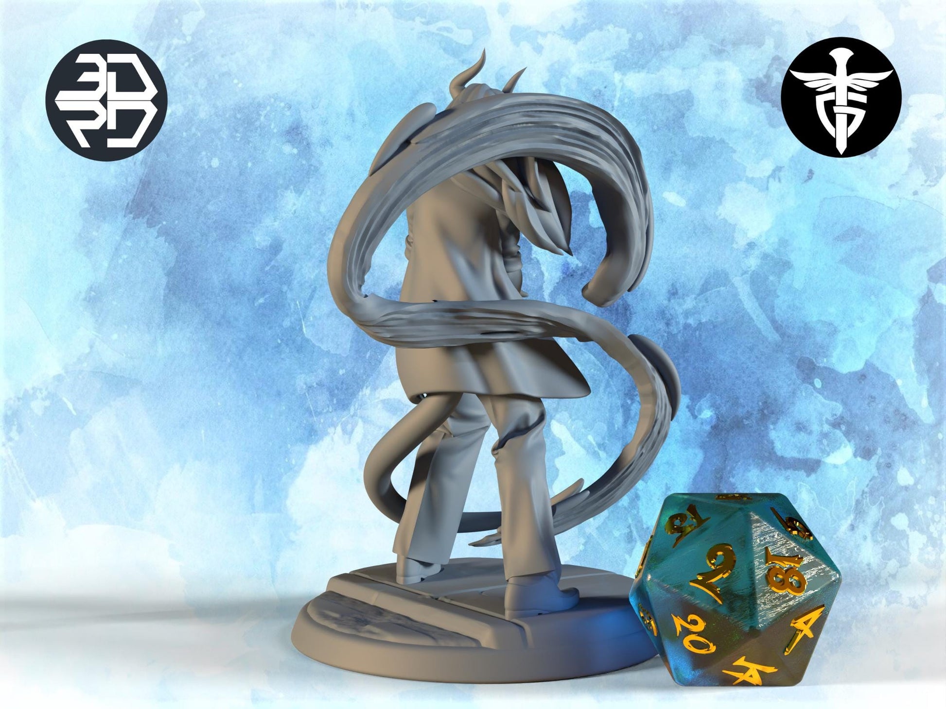 Succubus Investigator Miniature | Twin Goddess Miniatures | Tabletop RPG Miniature | Roleplaying 3D Printed Fantasy Mini - 3DPrintDen