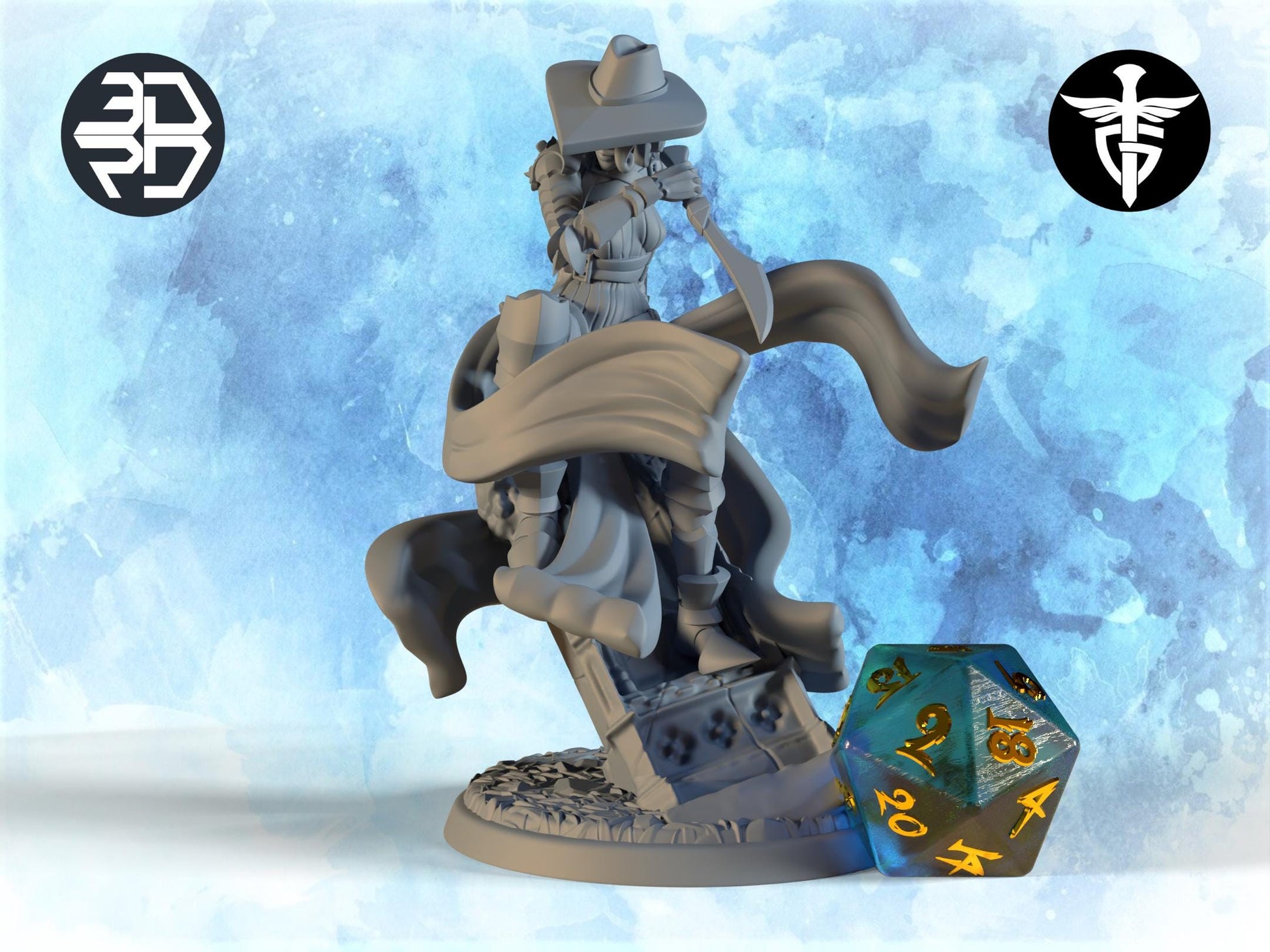 Hunter Miniature | Twin Goddess Miniatures | Tabletop RPG Miniature | Roleplaying 3D Printed Fantasy Mini - 3DPrintDen