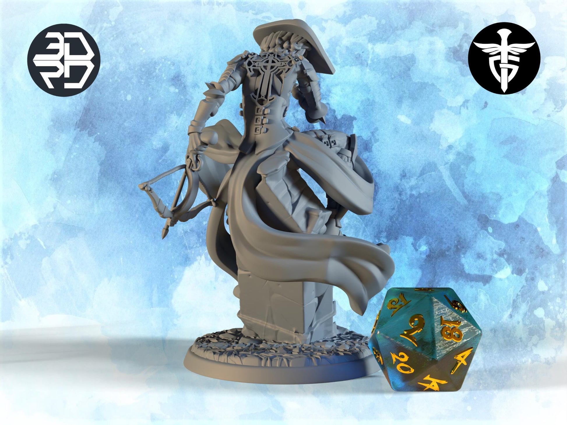 Hunter Miniature | Twin Goddess Miniatures | Tabletop RPG Miniature | Roleplaying 3D Printed Fantasy Mini - 3DPrintDen