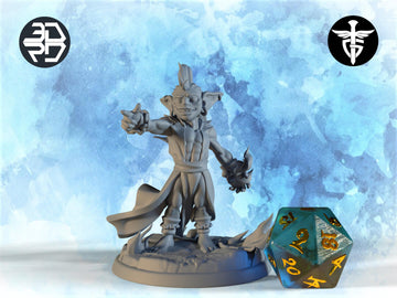 Goblin Sorcerer Miniature | Twin Goddess Miniatures | Tabletop RPG Miniature | Roleplaying 3D Printed Fantasy Mini - 3DPrintDen