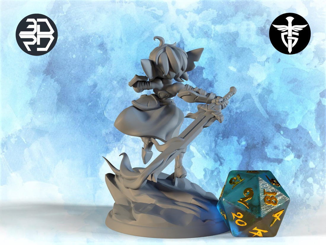 Female Goblin Hexblade Miniature, Pik | Twin Goddess Miniatures | Tabletop RPG Miniature | Roleplaying 3D Printed Fantasy Mini - 3DPrintDen